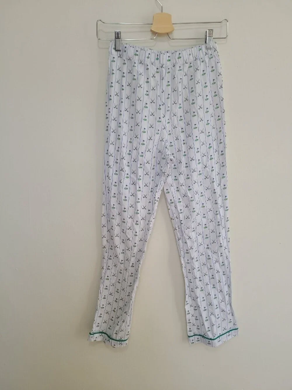 Petite Plume Kid's Twill Pajama Set in Fairway Stripe size 14